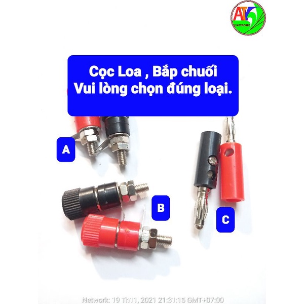 5 bộ Cọc Loa đực cái theo cặp đen+ đỏ Bulong M3