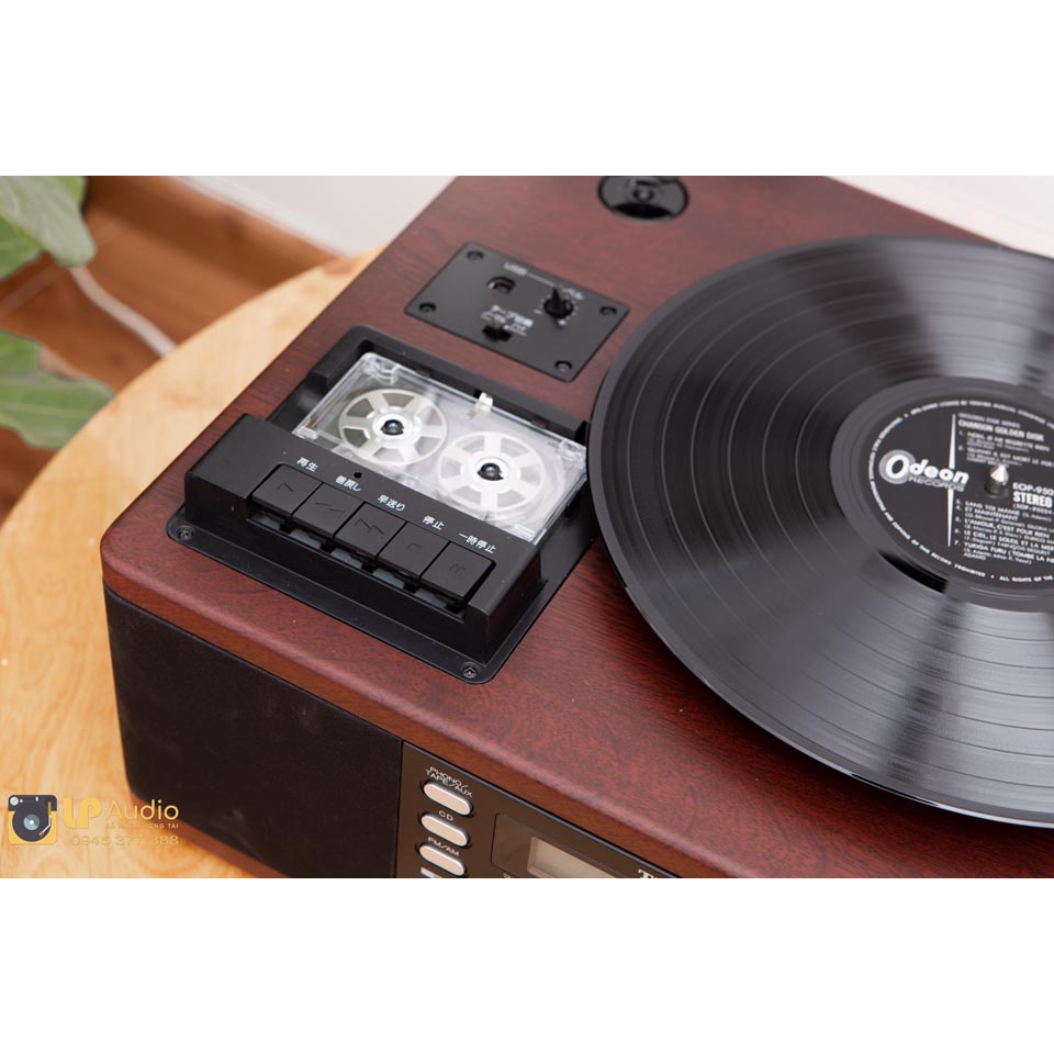MÁY ĐĨA THAN VINYL LP-R550USB màu nâu