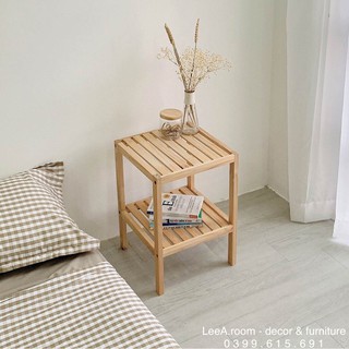 Kệ Vuông Decor 2 Tầng Kiểu Hàn Quốc - Màu Gỗ Tự Nhiên