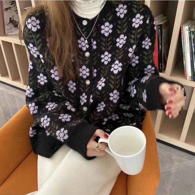 Áo khoác cardigan dệt kim tay dài dáng rộng phong cách thời trang Hàn Quốc cổ điển nữ tính thanh lịch  | WebRaoVat - webraovat.net.vn