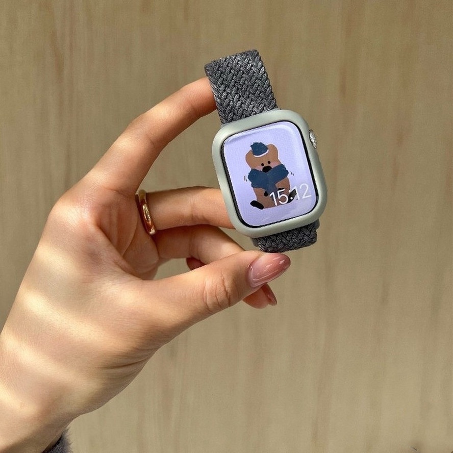 Dây đeo đồng hồ nylon màu kẹo 2 trong 1 thích hợp cho iWatch 7 6 SE 5 4 3 2 1 size 41mm 45mm 44mm 42mm 40mm 38mm