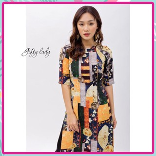 Áo Dài Cách Tân, Áo Dài Nữ Lụa Mango Cao Cấp Họa Tiết Lập Thể Nhiều Màu Hàng Thiết Kế Form Dáng Chuẩn.