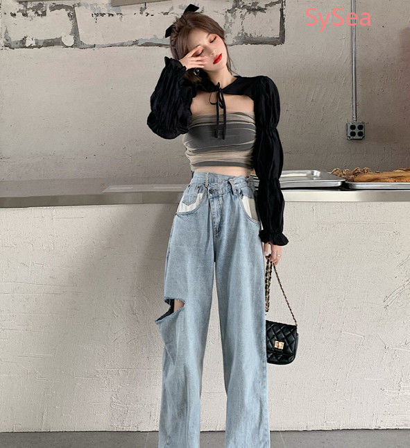 Set 2 Món Áo Sơ Mi Phối Khăn Choàng Thời Trang Cho Nữ