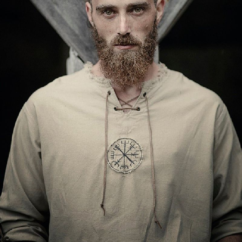 2022 NEW Medieval Men's Tops Vintage Ancient Viking Retro Cosplay Costume T-shirt