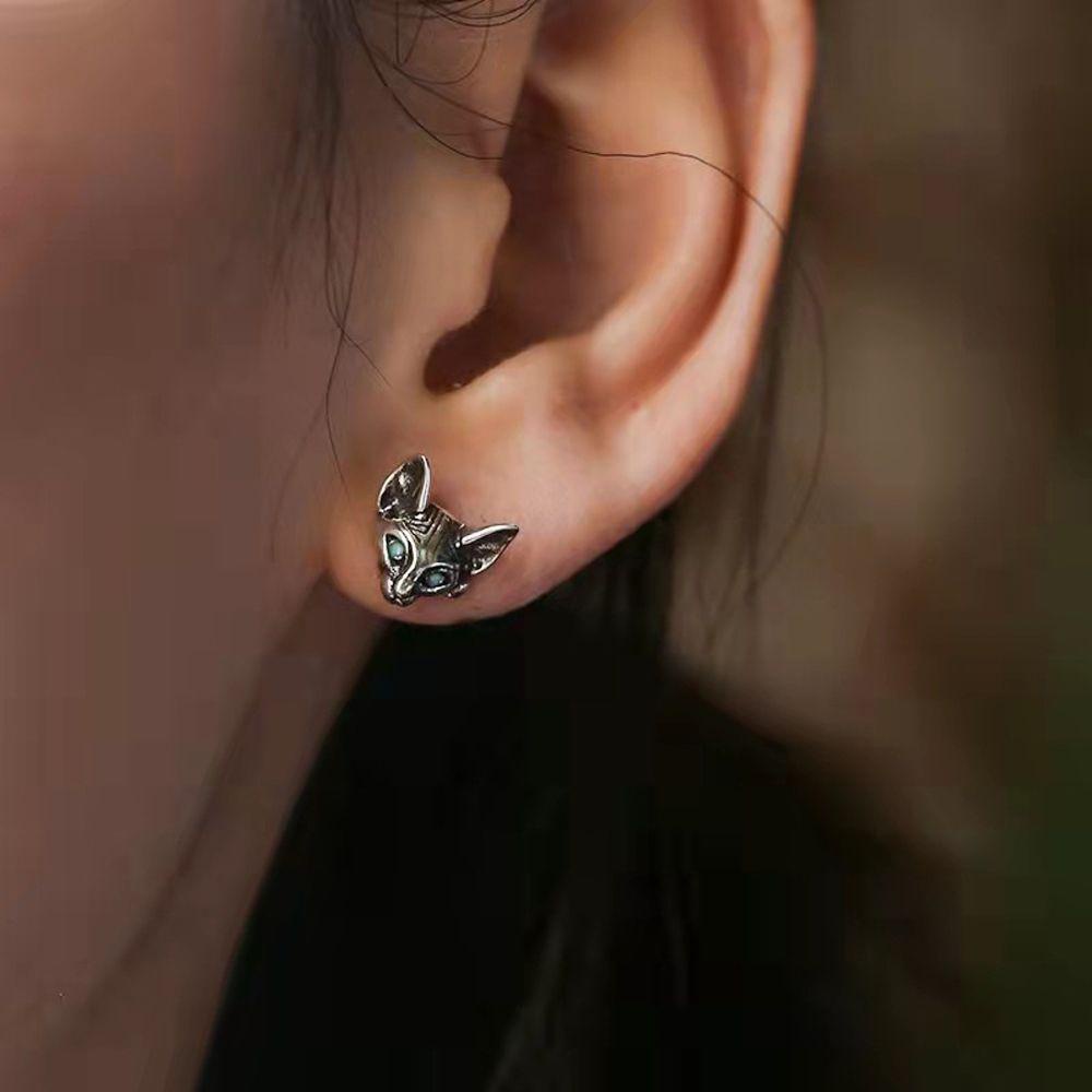 VANES1 Đôi Khuyên Tai Hình Động Vật Phong Cách Retro Hàn Quốc Cho Nữ
