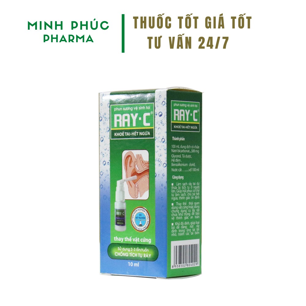 Xịt Tan Ráy Tai Ray C Giúp Sạch Tai, An Toàn Hiệu Quả