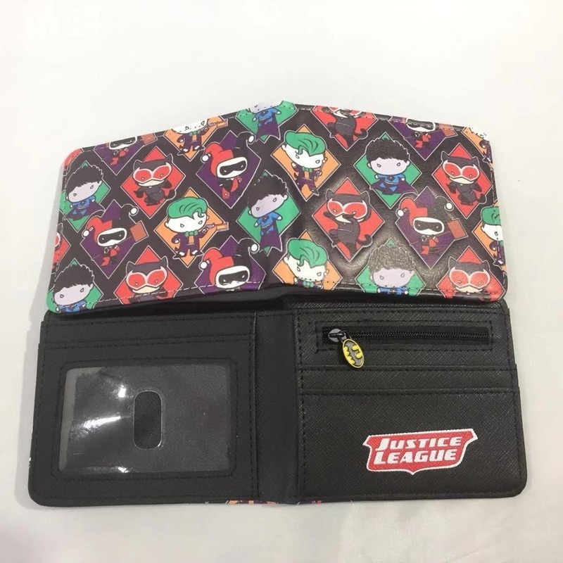 Q Version Comic DC Justice League Short Wallet Cute Batman Flash Superman Coin Purse