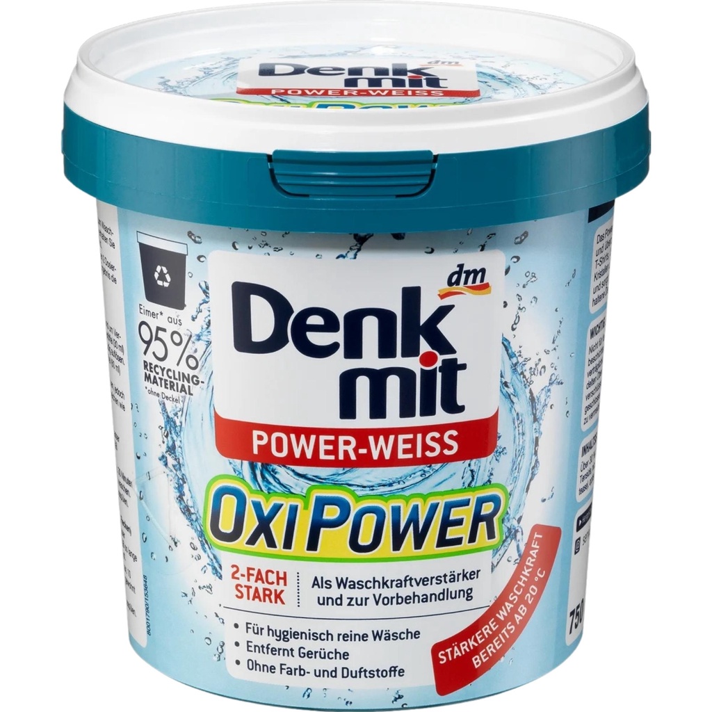 Denkmit- Bột giặt tẩy vết bẩn đa năng/ bột giặt tẩy trắng Oxi Power Multi Flecken Entferner hộp 750g, hàng chính hãng