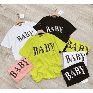 Áo thun form rộng in chữ BABY TTSLA0137