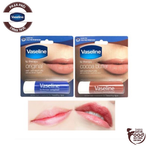 Son thỏi dưỡng môi mềm mại, chống nứt nẻ không màu, có màu Vaseline Lip Therapy 4.8g