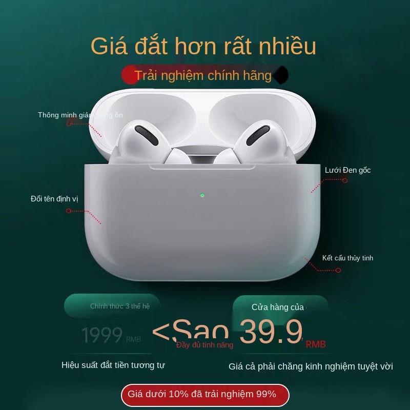 Tai nghe Bluetooth thế hệ thứ ba Huaqiangbei âm thanh cao chất lượng và lâu các bài hát đôi phổ thông Apple vivo kê