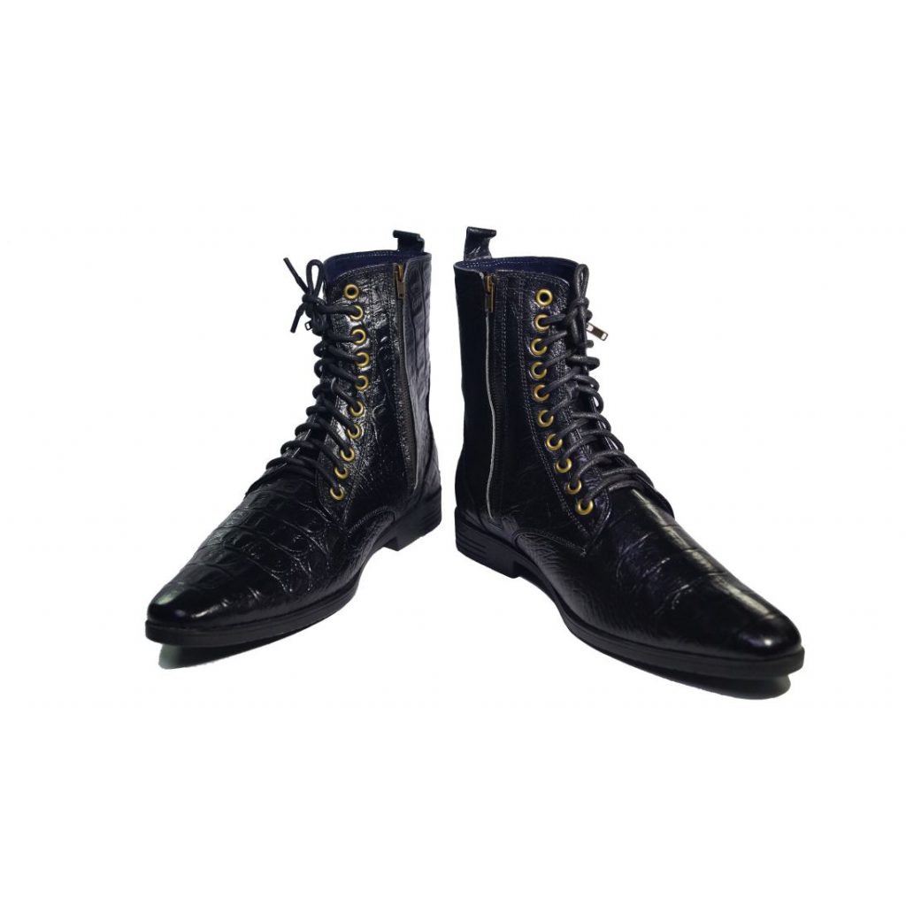 Giày boot nam da bò thật dập vân cá sấu .Bảo hành 12 tháng.Mã số: B164