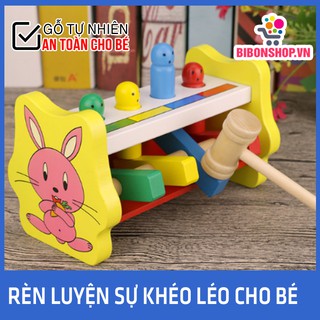 Bộ đồ chơi đập chuột hình thỏ bằng gỗ