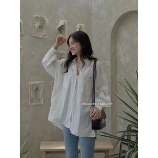 [Mã FATPBAU2 giảm 40K đơn 150K] Áo sơ mi thô thêu chỉ nổi Bazic one