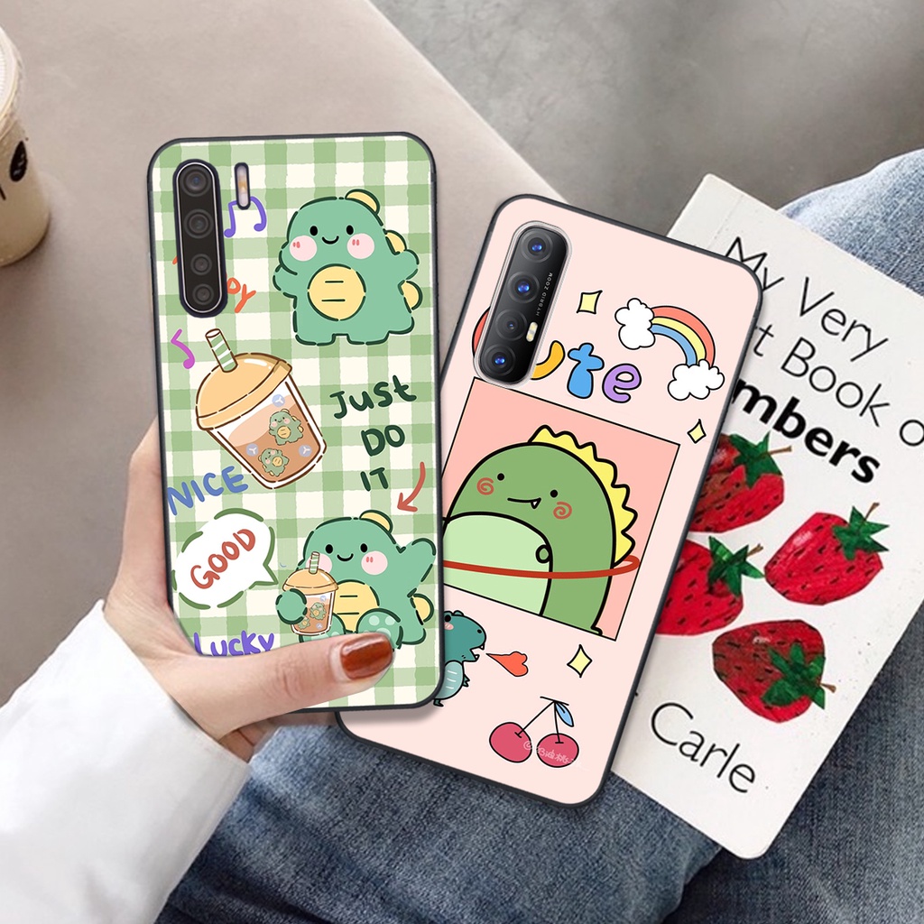 Ốp lưng Oppo Reno 3 - 3 Pro - A91 in hình khủng long cute