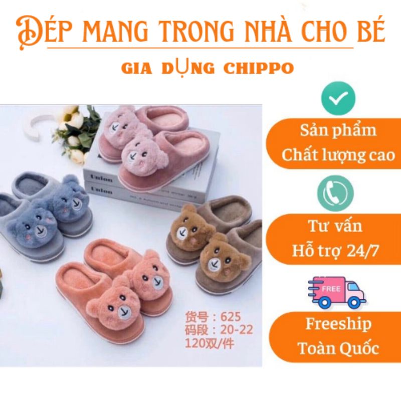 Dép bông đi trong nhà cho bé hình gấu xinh xắnHàng đảm bảo loại 1 kèm hình thật