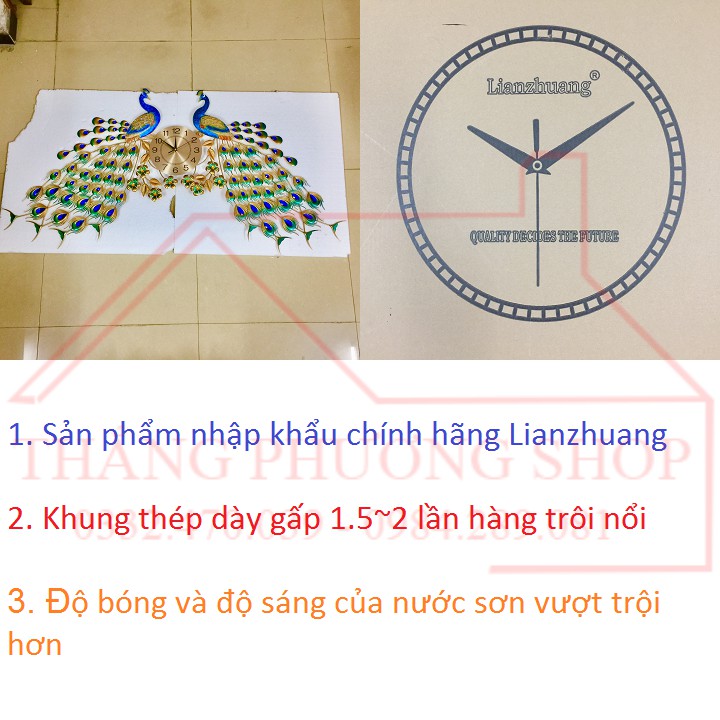Đồng Hồ Treo Tường Con Công Uyên Ương TP-064 (Hàng Chính Hãng Lianzhuang)