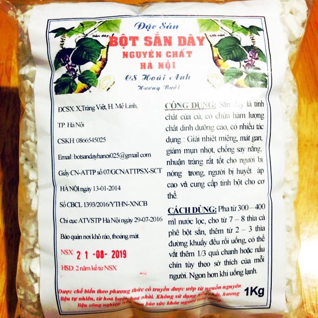 1Kg Bột sắn dây nguyên chất Hà Nội (ATTP)