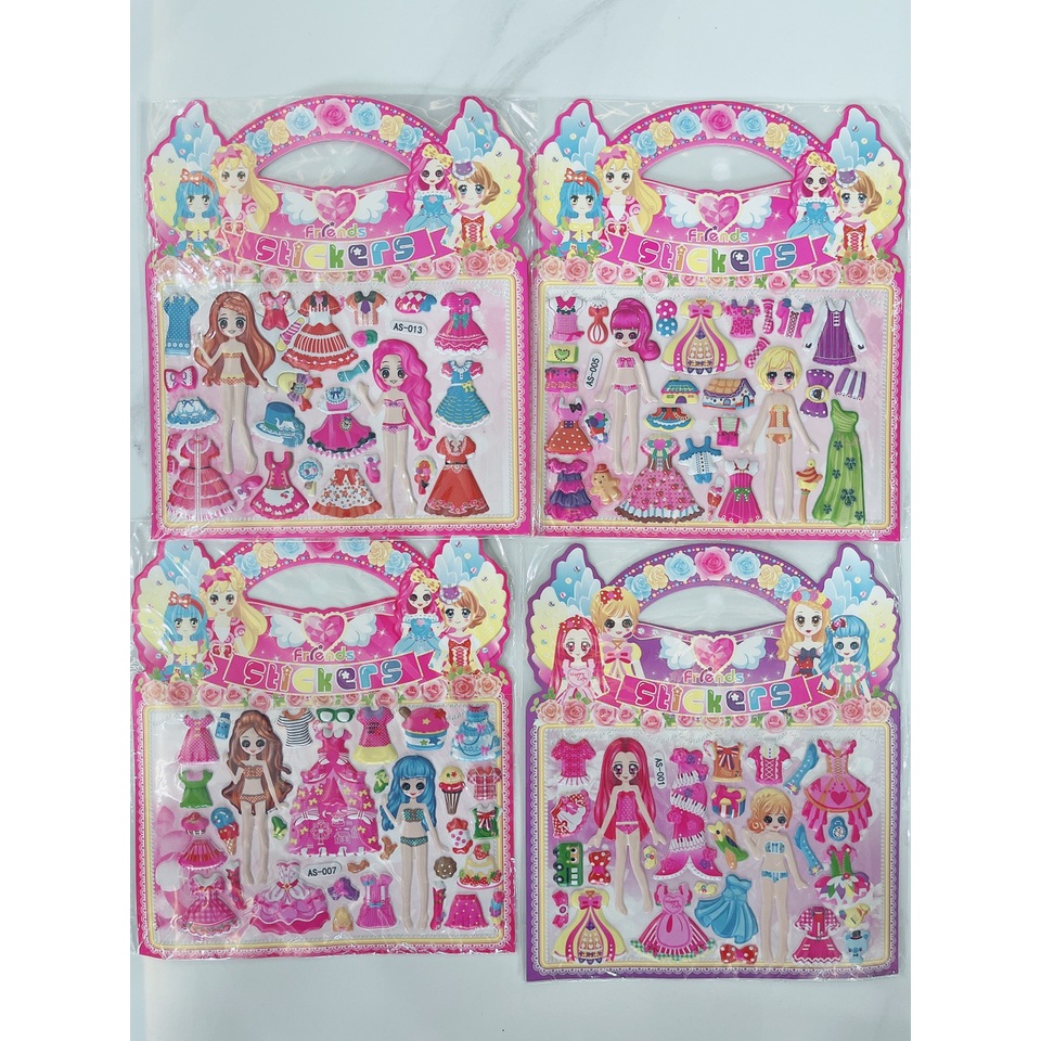 Hình dán đồ chơi Sticker công chúa nổi 3D siêu xinh cho bé