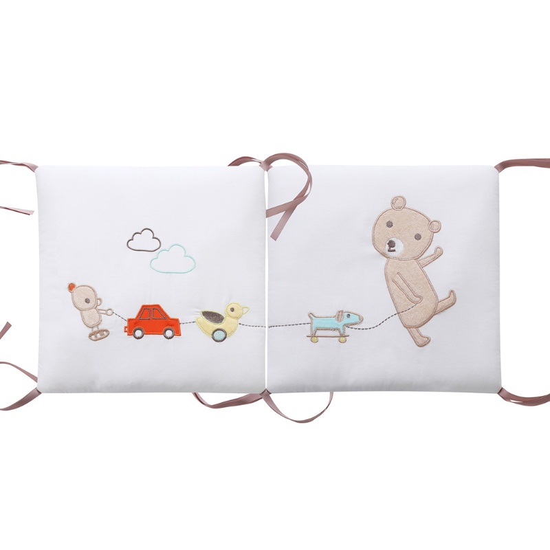 Set 6 Gối Cotton Mềm Bảo Vệ Nôi Em Bé Sơ Sinh