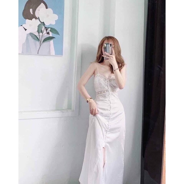 Váy 2 dây phối ren