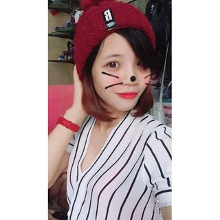 MŨ LEN QUẢ BÔNG CHỮ B