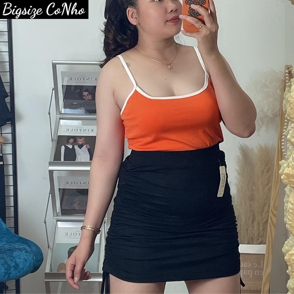 Chân váy A rút dây bigsize nữ , rút dây hai bên ôm body lưng cao điều chỉnh độ dài váy CVR