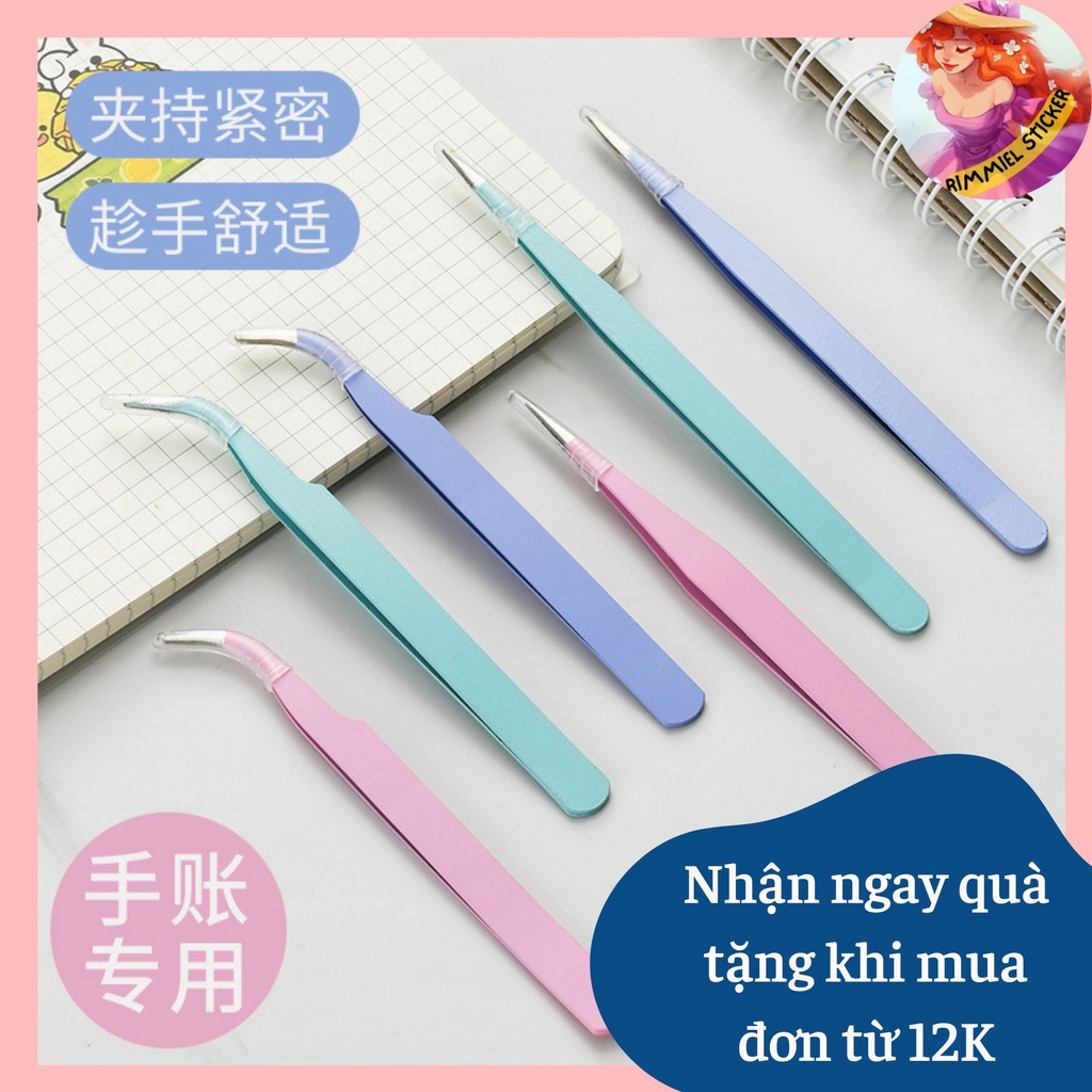 Nhíp gắp sticker có đầu bảo vệ kep gắp sticker màu pastel dễ thương xinh xắn - giá tốt