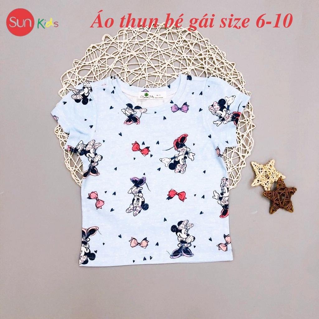 Áo thun cho bé gái, áo phông bé gái chất cotton mềm mát, size 6 - 10 tuổi - SUNKIDS