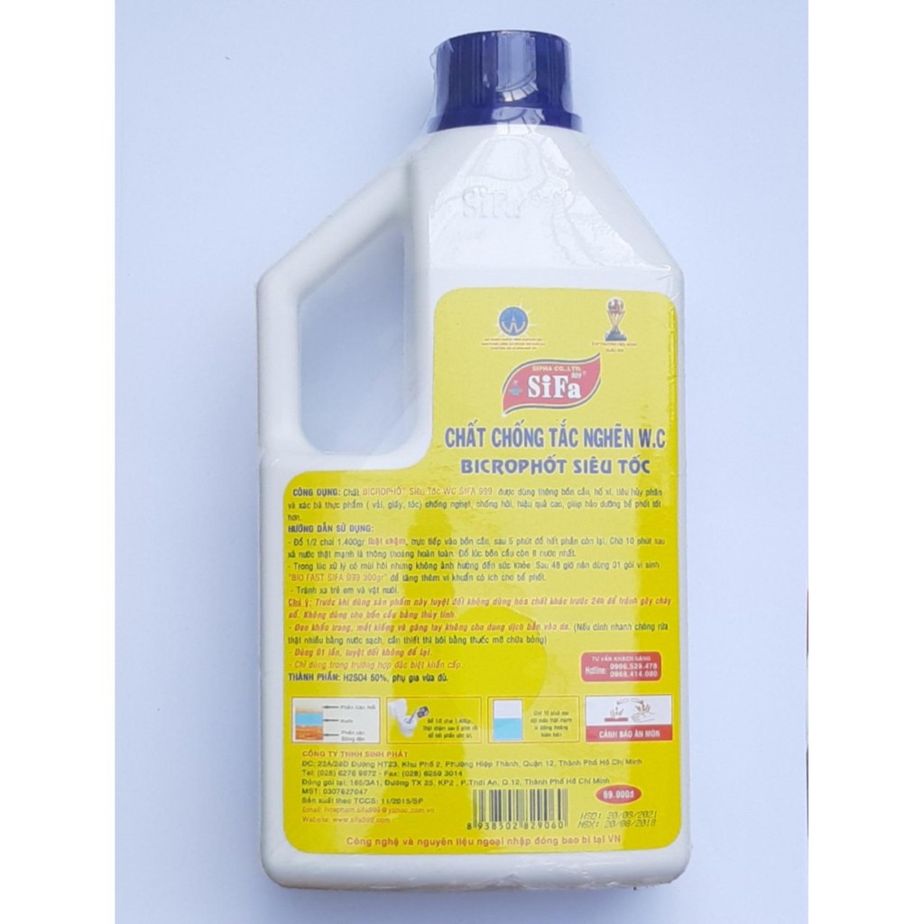 Chai thông cầu WC Siêu tốc 700g  Sifa