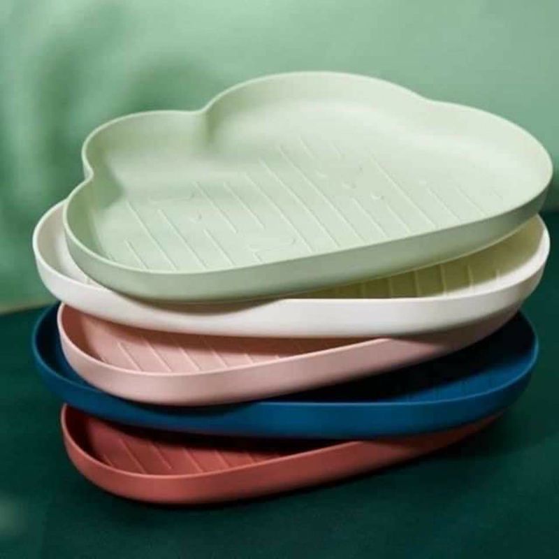 Khay ăn dặm, khay đựng chén bát ăn dặm hình đám mây xinh xắn cho bé