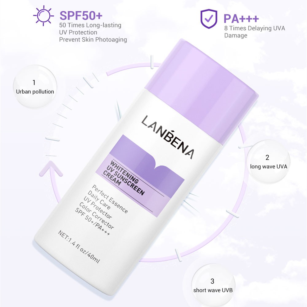 (Hàng Mới Về) Kem Chống Nắng Lanbena Spf50 + 40ml Dưỡng Trắng Da | BigBuy360 - bigbuy360.vn