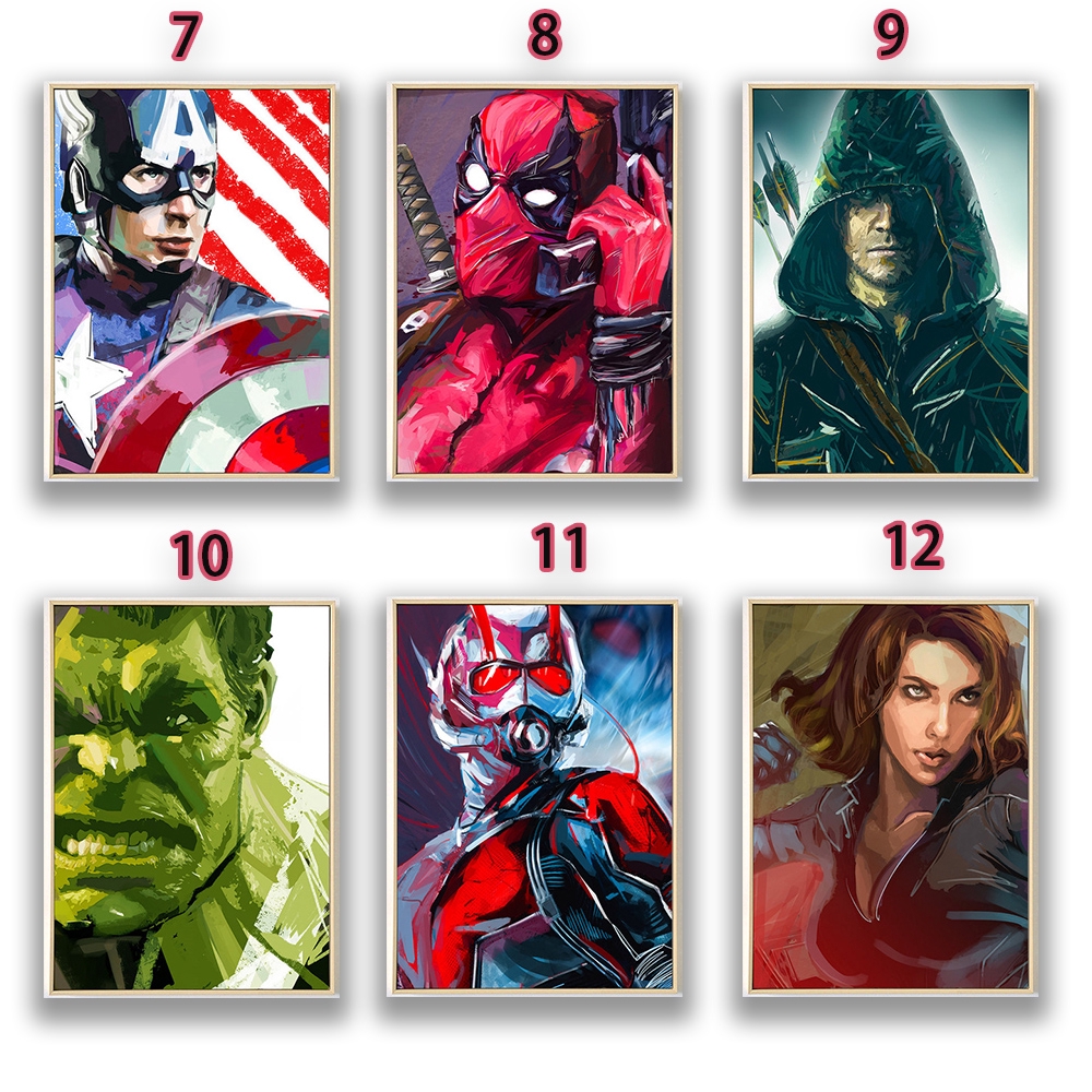 Tranh Treo Tường Hình Siêu Anh Hùng Hoạt Hình Avengers Trang Trí Phòng Trẻ Em