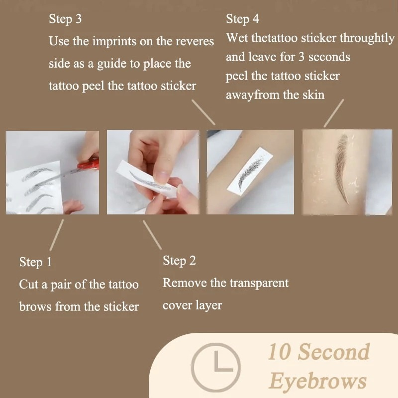 [Hàng mới về] Cặp miếng dán lông mày giả 4d tự nhiên lâu trôi chống thấm nước