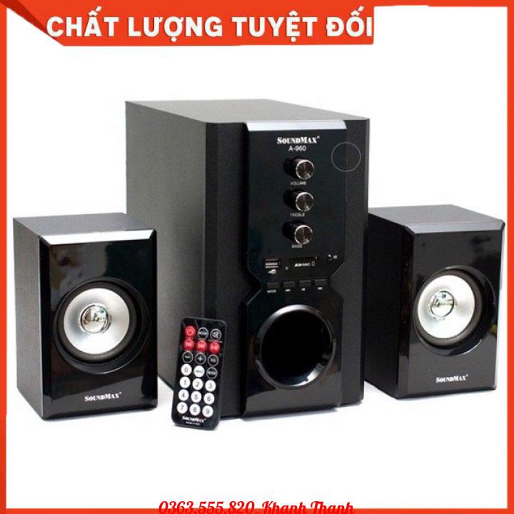 Loa 2.1 SOUNDMAX A960 Chính hãng (USB, Thẻ nhớ, Bluetooth, Remote) - Bảo hành 12 tháng