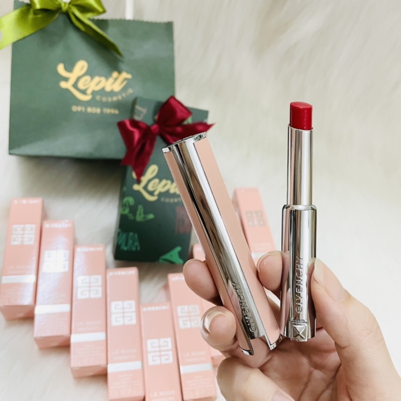 Son dưỡng Givenchy Le Rouge Perfecto màu 303 Warming Red và 302 Solar Red