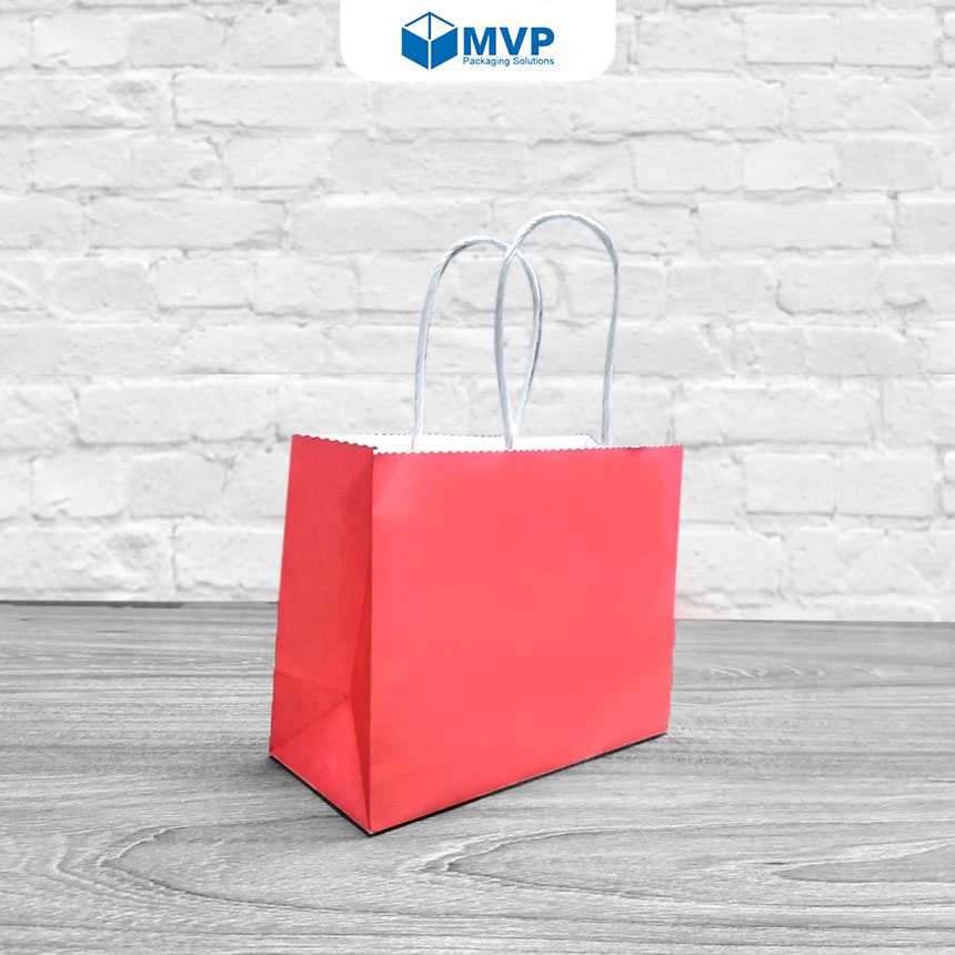 10 cái - Túi giấy kraft nhiều màu, túi giấy kraft màu hồng, túi giấy kraft màu vàng, túi giấy kraft màu đỏ (18x14x8)cm