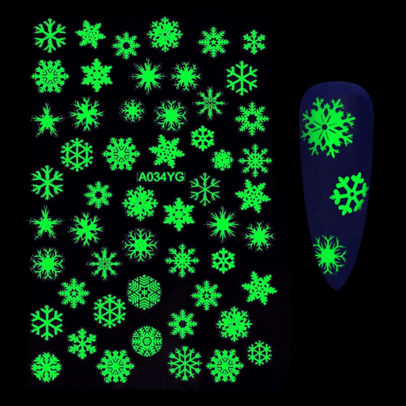 Miếng Dán Trang Trí Móng Tay Dạ Quang Tự Dính Họa Tiết Bướm YOUYO