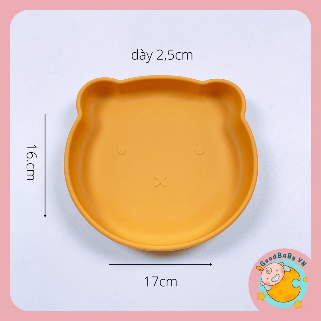Khay ăn dặm silicon mềm chống đổ cho bé Goodbabyvn