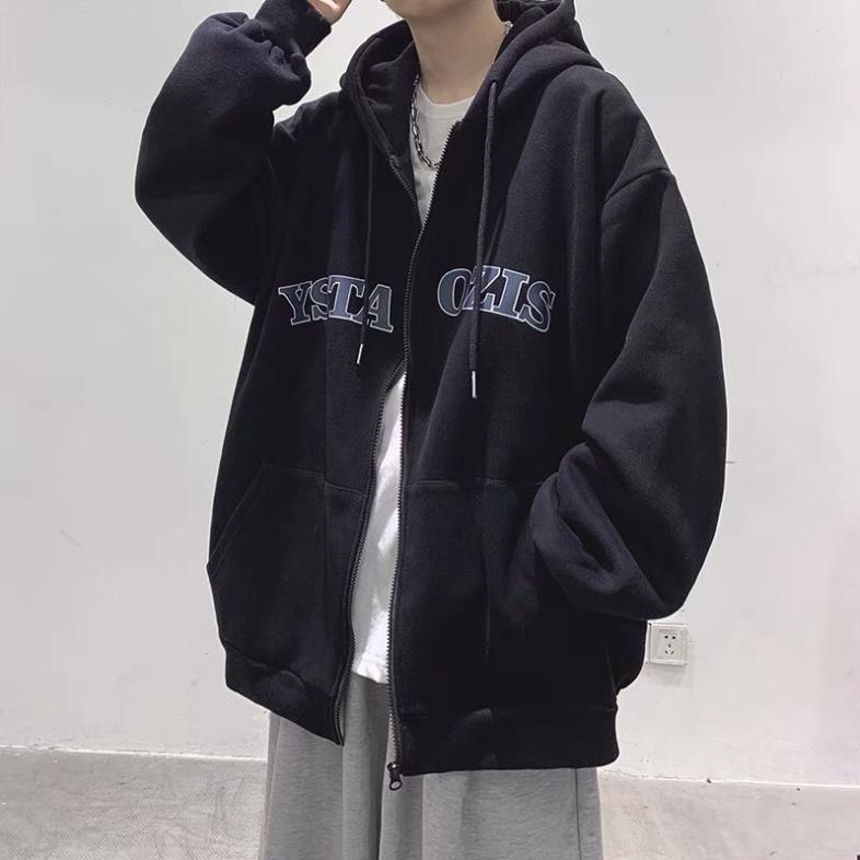 Áo Khoác Hoodie OZIS Ulzzang Unisex Dáng Rộng Kéo Khoá Thời Trang Nam Nữ(Hàng Sẵn)