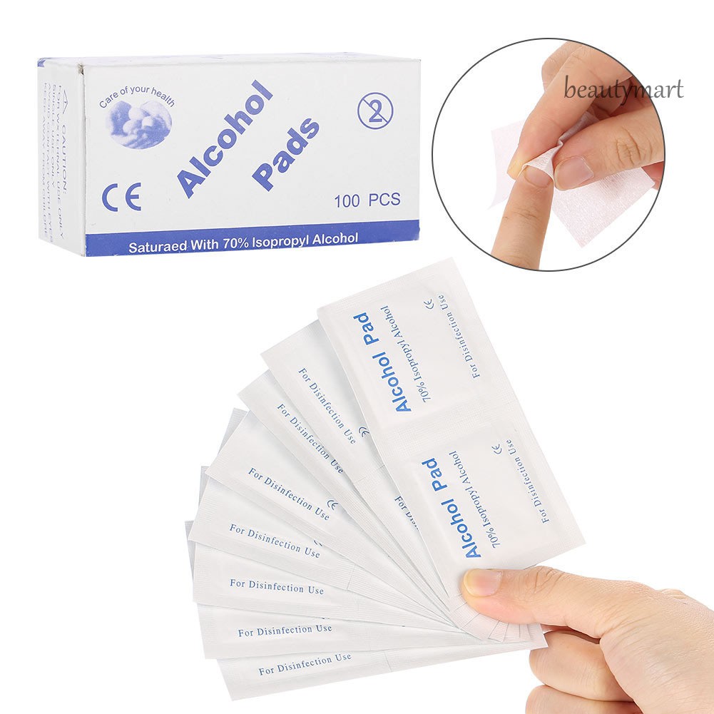 [Hàng mới về] Set 100 miếng bông gòn tẩm cồn cho tẩy sơn móng tay