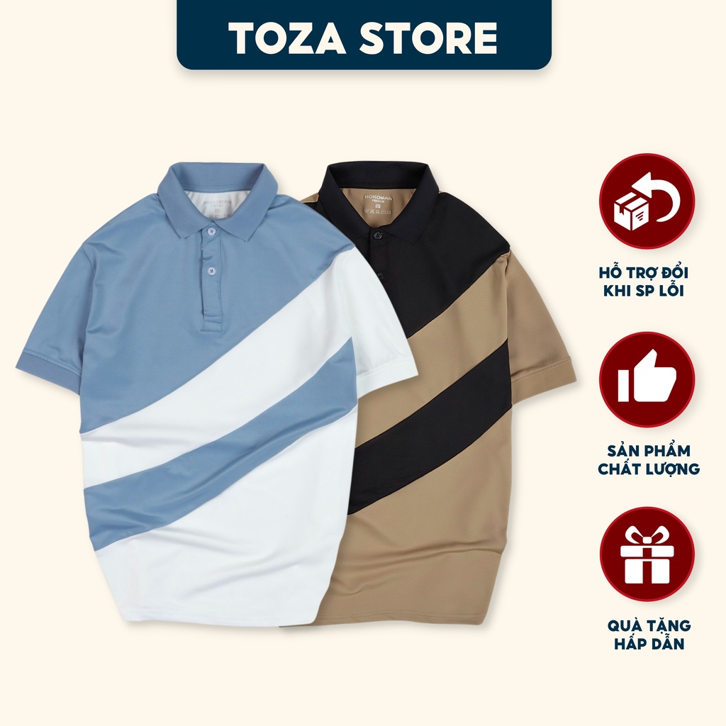 Áo polo nam, polo nữ, áo đôi phối màu chất liệu thun poly cá sấu TOZA CS31