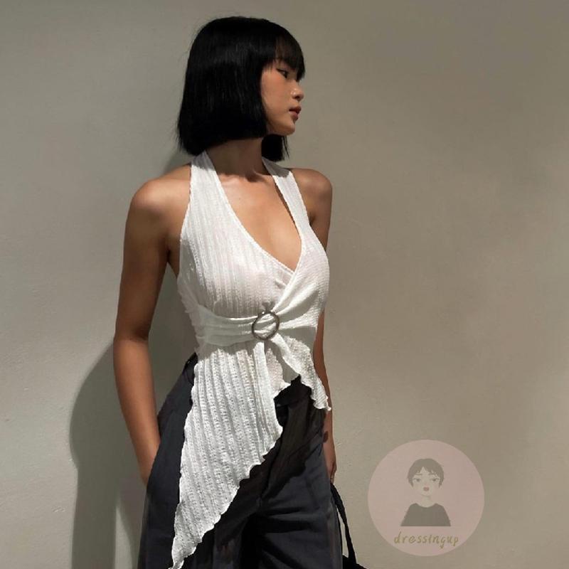 Áo Tank Top Cổ Chữ V Màu Sắc Đơn Giản Cho Nữ