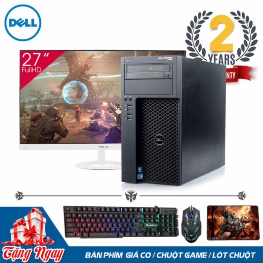 Máy tính Doanh Nghiệp DELL PRECISION T1650 MT + Màn hình Asus 27inch Full Viền (G2030, Ram 8GB, SSD 240GB) + Quà Tặng | BigBuy360 - bigbuy360.vn
