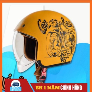 Nón bảo hiểm 3/4 kính âm royal m139 v7 vàng bảo hành chính hãng 1 năm