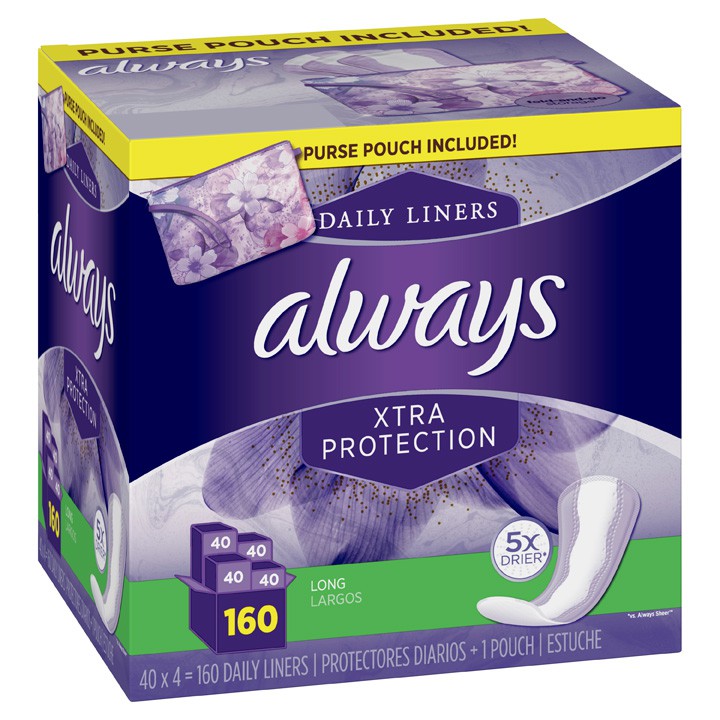 Băng vệ sinh Always Xtra Protection Long Daily Liners, 160 miếng