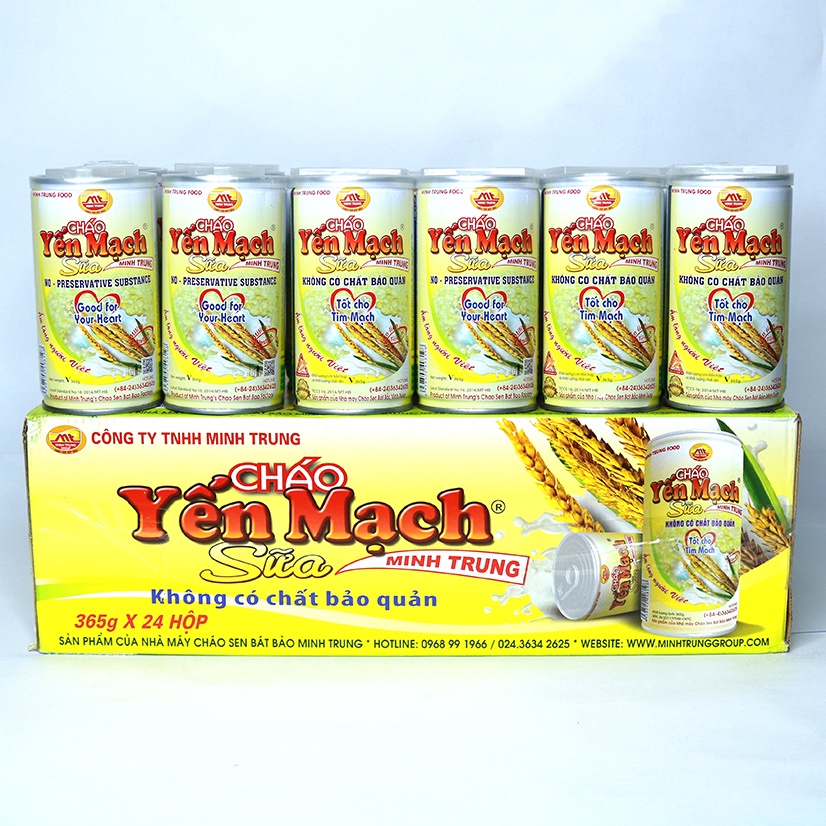 Cháo yến mạch sữa Minh Trung combo 3 lon hộp 365g