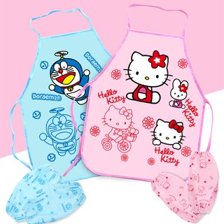Tạp dề hình mèo Hello Kitty dễ thương chống thấm dành cho trẻ mẫu giáo