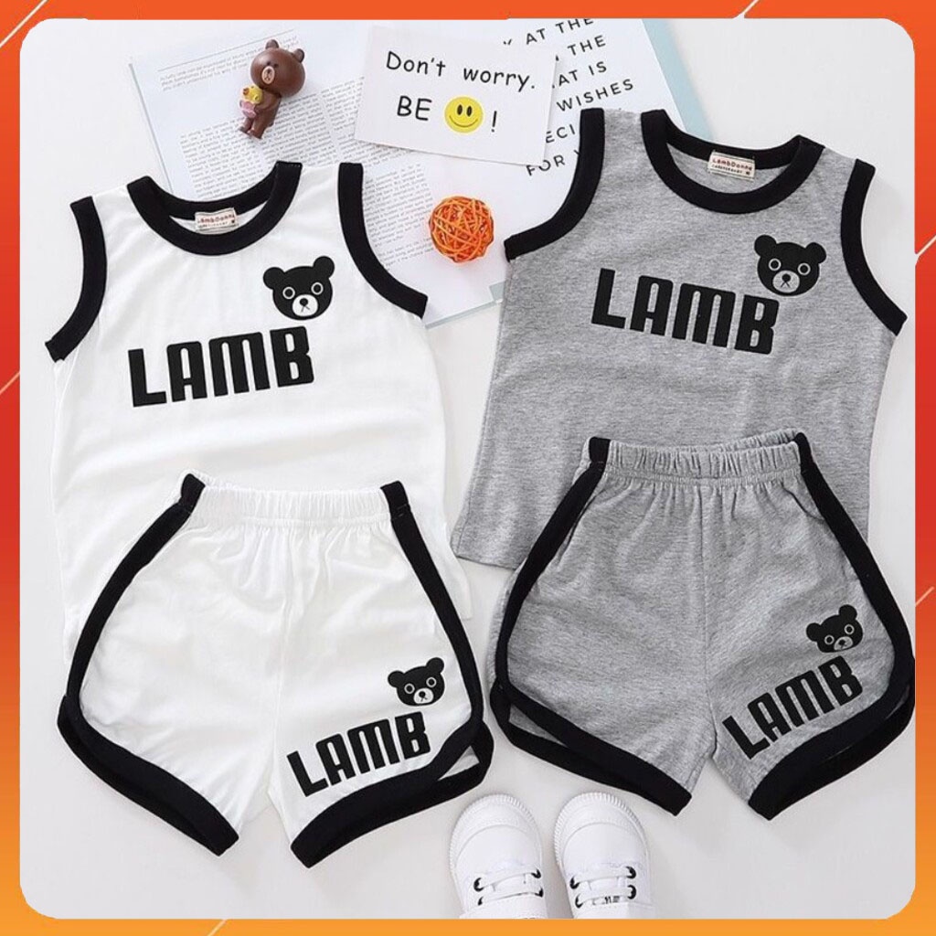 Bộ ba lỗ sát nách cho bé trai bé gái Binbon kids, áo thun cho bé in hình chú gấu ngộ nghĩnh cho bé Từ 6 -27kg