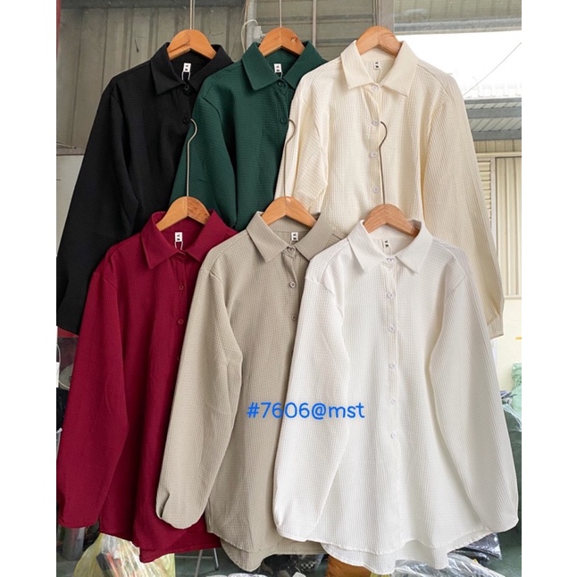 Áo sơ mi xốp gạo dáng rộng SV169